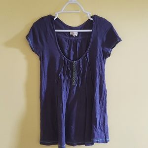 Anthropologie blue Scoopneck tee